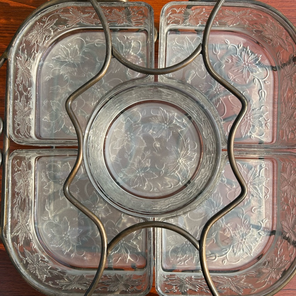 Princess House Fantasia Chip and Dip Tray (7 pieces)